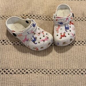 CROCS Kids' White Sandals with Colorful Animal Design